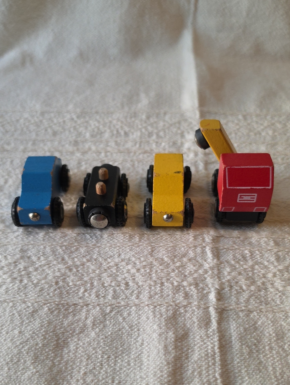 Vintage 4 Pc Of Classic BRIO magnetic Wooden Vehicles From The 1980s